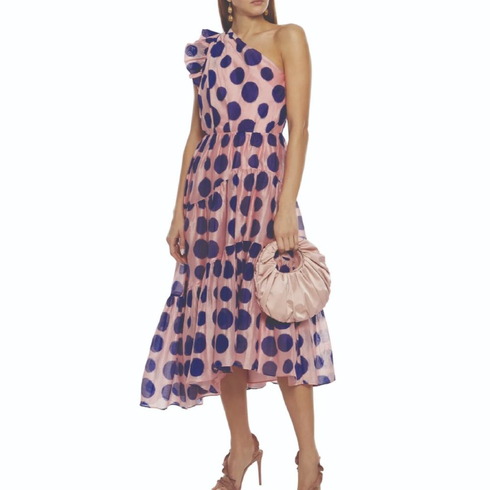 Ulla johnson Ariane one-shoulder polka-dot dress